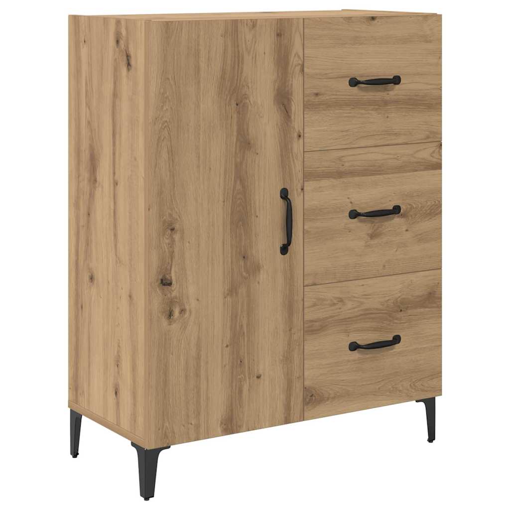 Høyskap med skuff Artisan Eik 69,5 x 34 x 180 cm Konstruert tre