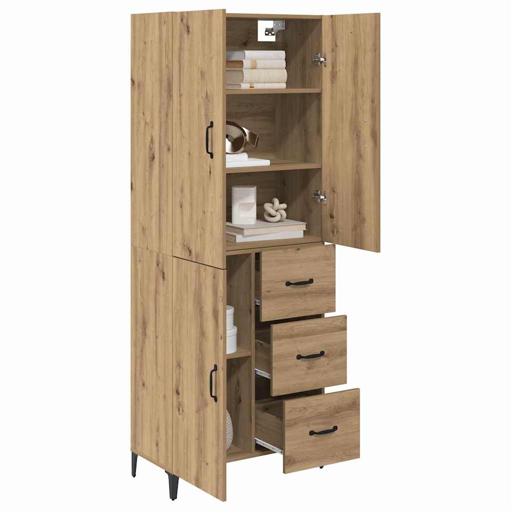 Høyskap med skuff Artisan Eik 69,5 x 34 x 180 cm Konstruert tre