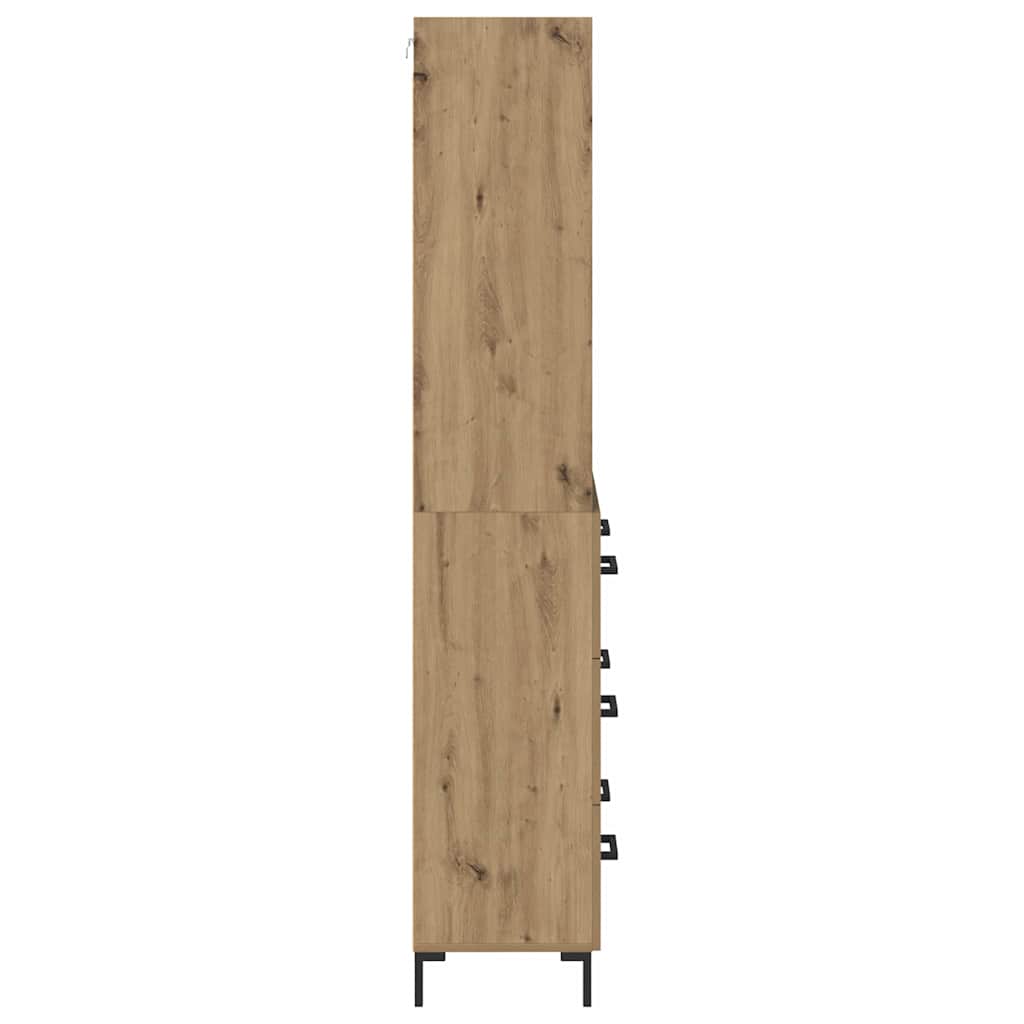 Høyskap med skuff Artisan Eik 69,5 x 34 x 180 cm Konstruert tre