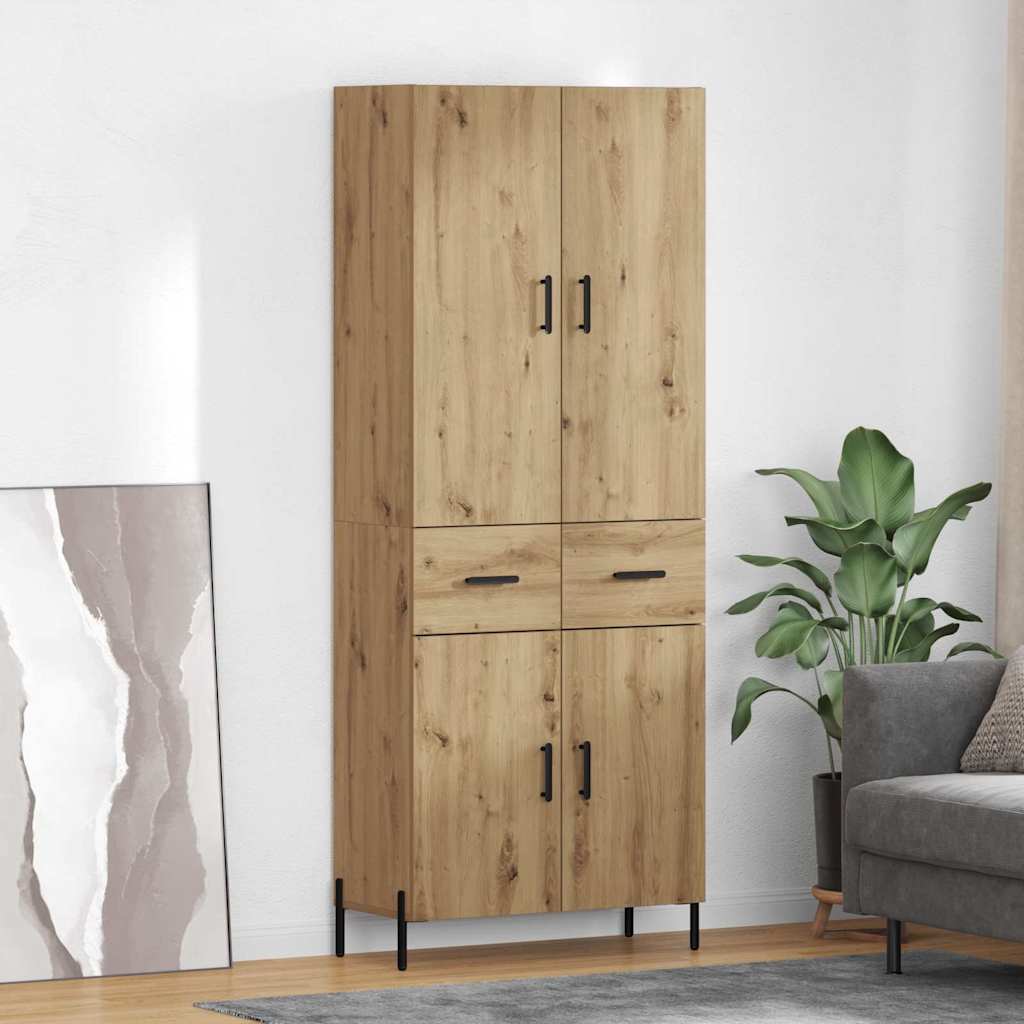 Høyskap med skuff Artisan Eik 69,5 x 34 x 180 cm Konstruert tre