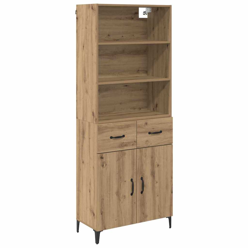 Høyskap med skuff Artisan Eik 69,5 x 34 x 180 cm Konstruert tre