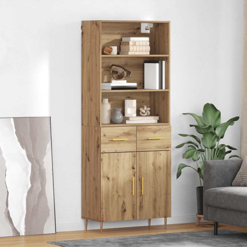 Høyskap med skuff Artisan Eik 69,5 x 34 x 180 cm Konstruert tre