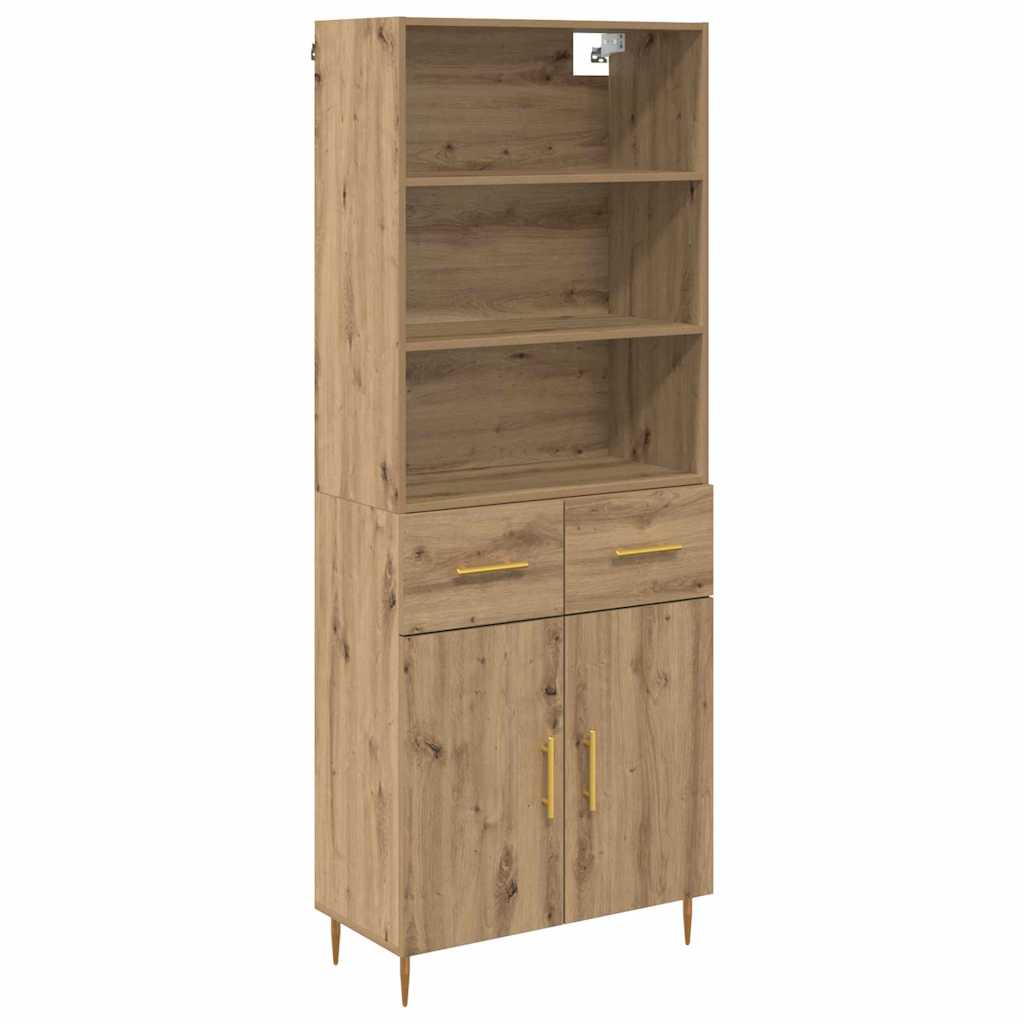 Høyskap med skuff Artisan Eik 69,5 x 34 x 180 cm Konstruert tre