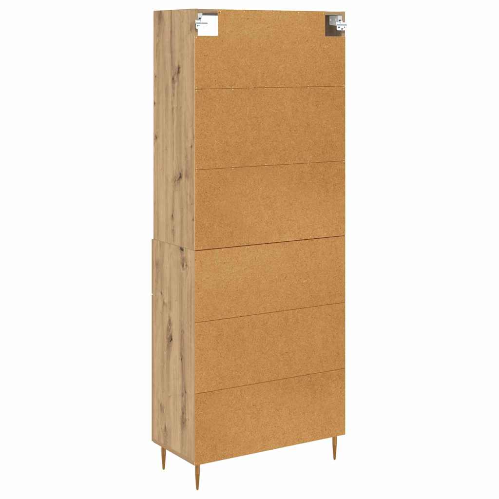 Høyskap med skuff Artisan Eik 69,5 x 34 x 180 cm Konstruert tre