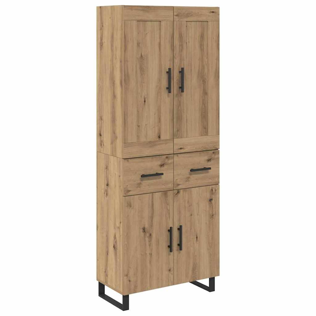 Høyskap med skuff Artisan Eik 69,5 x 34 x 180 cm Konstruert tre