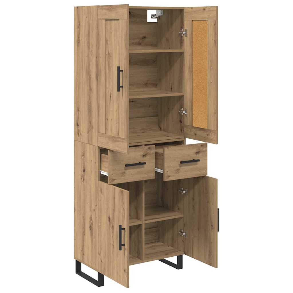 Høyskap med skuff Artisan Eik 69,5 x 34 x 180 cm Konstruert tre