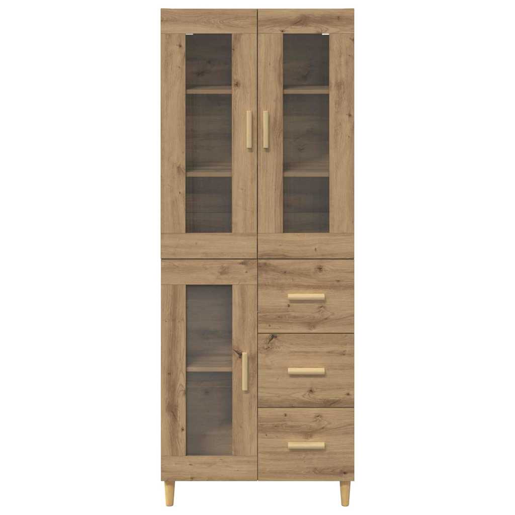 Høyskap med skuff Artisan Eik 69,5 x 34 x 180 cm Konstruert tre