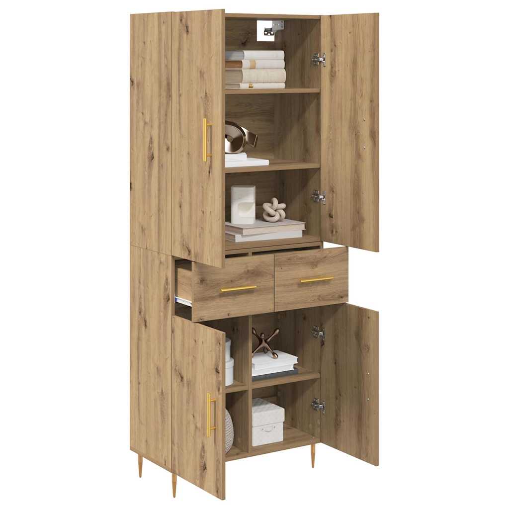 Høyskap med skuff Artisan Eik 69,5 x 34 x 180 cm Konstruert tre