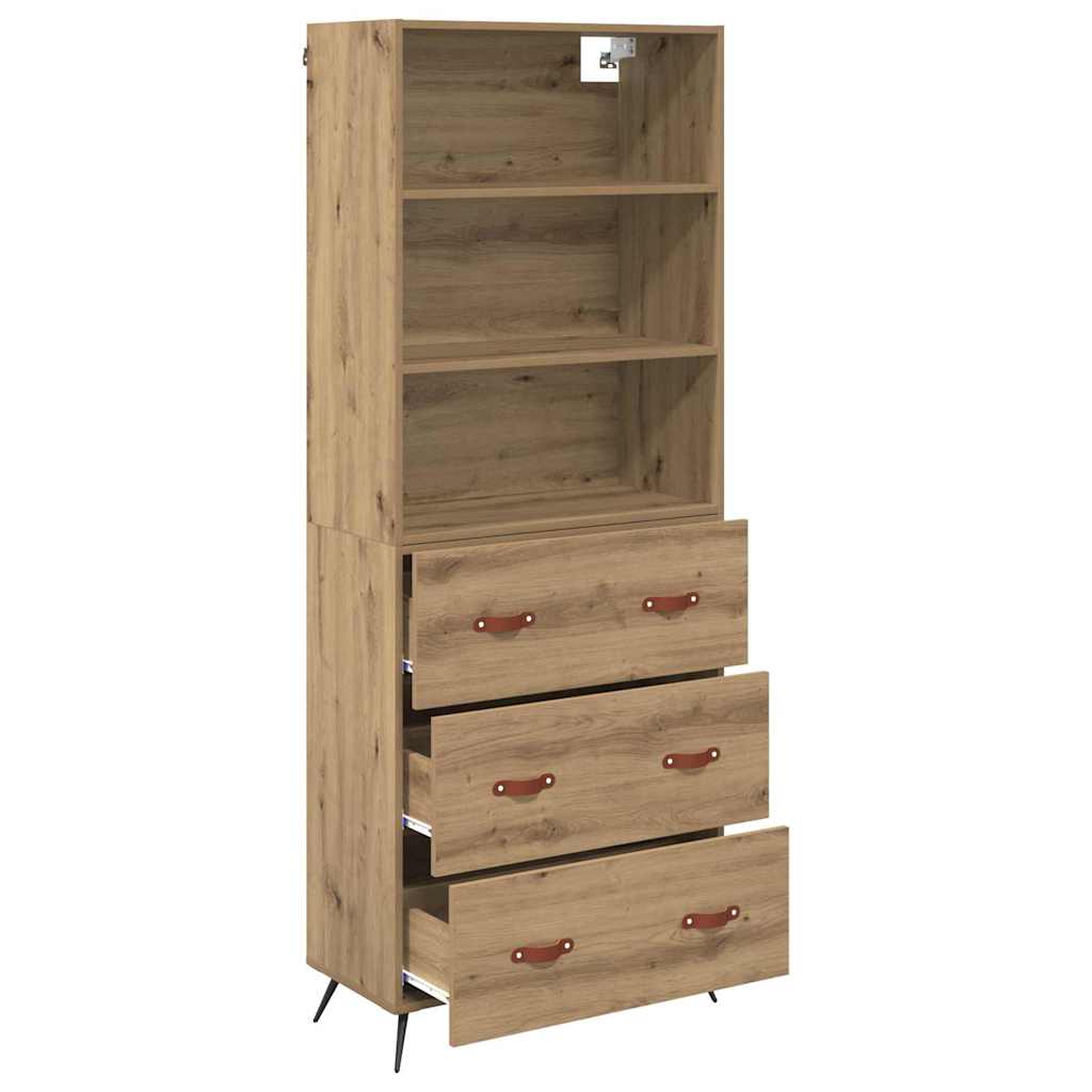 Høyskap med skuff Artisan Eik 69,5 x 34 x 180 cm Konstruert tre