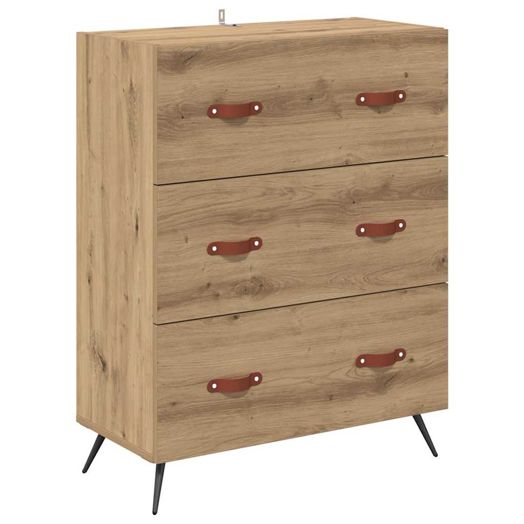 Høyskap med skuff Artisan Eik 69,5 x 34 x 180 cm Konstruert tre