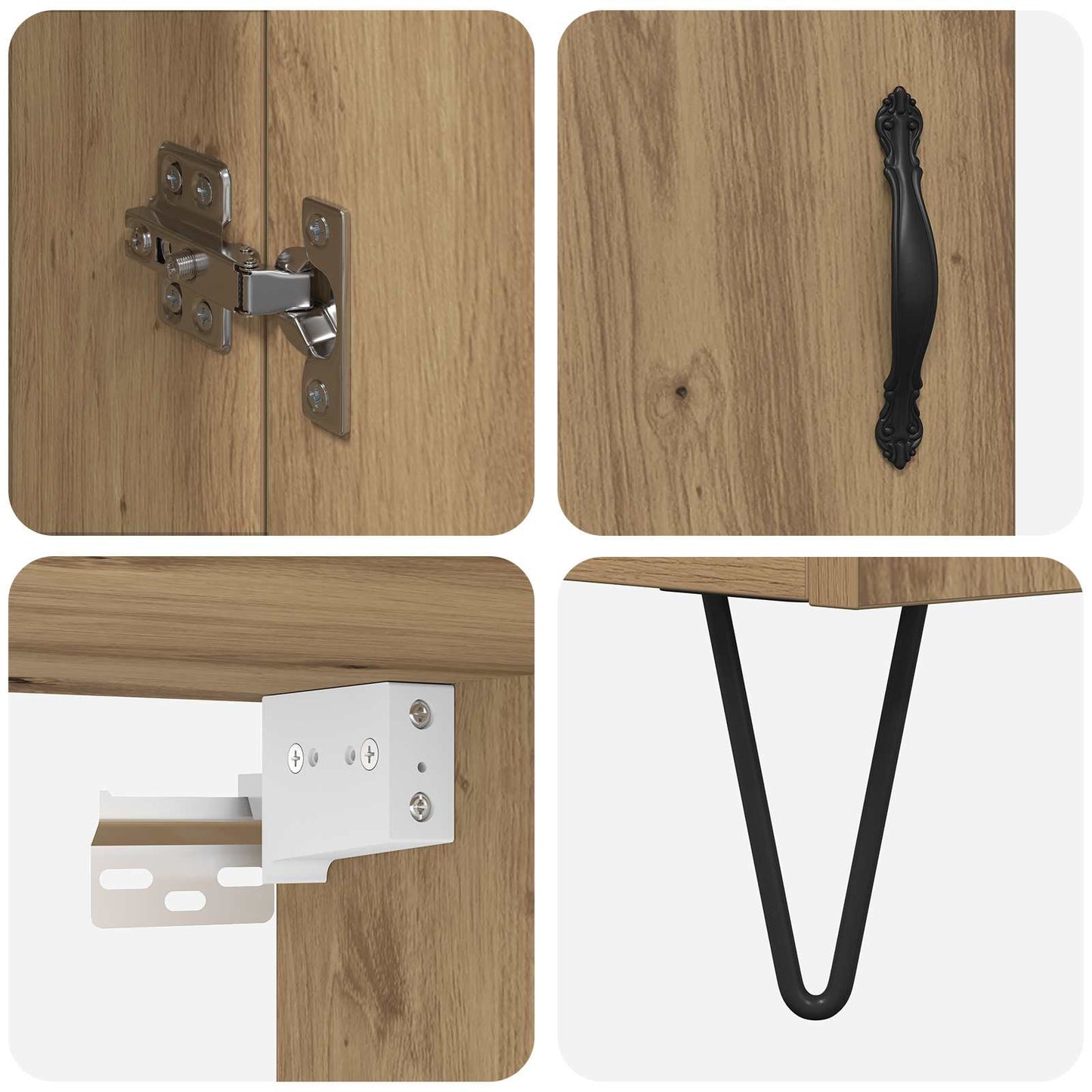 Høyskap Artisan Eik 69,5 x 34 x 180 cm Konstruert tre