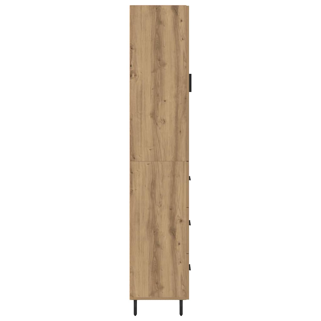 Høyskap med skuff Artisan Eik 34,5 x 34 x 180 cm Konstruert tre