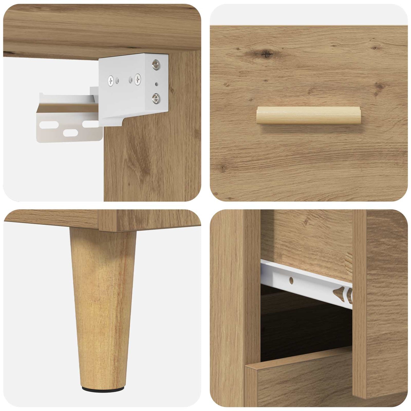 Høyskap Artisan Eik 69,5 x 32,5 x 180 cm Konstruert tre