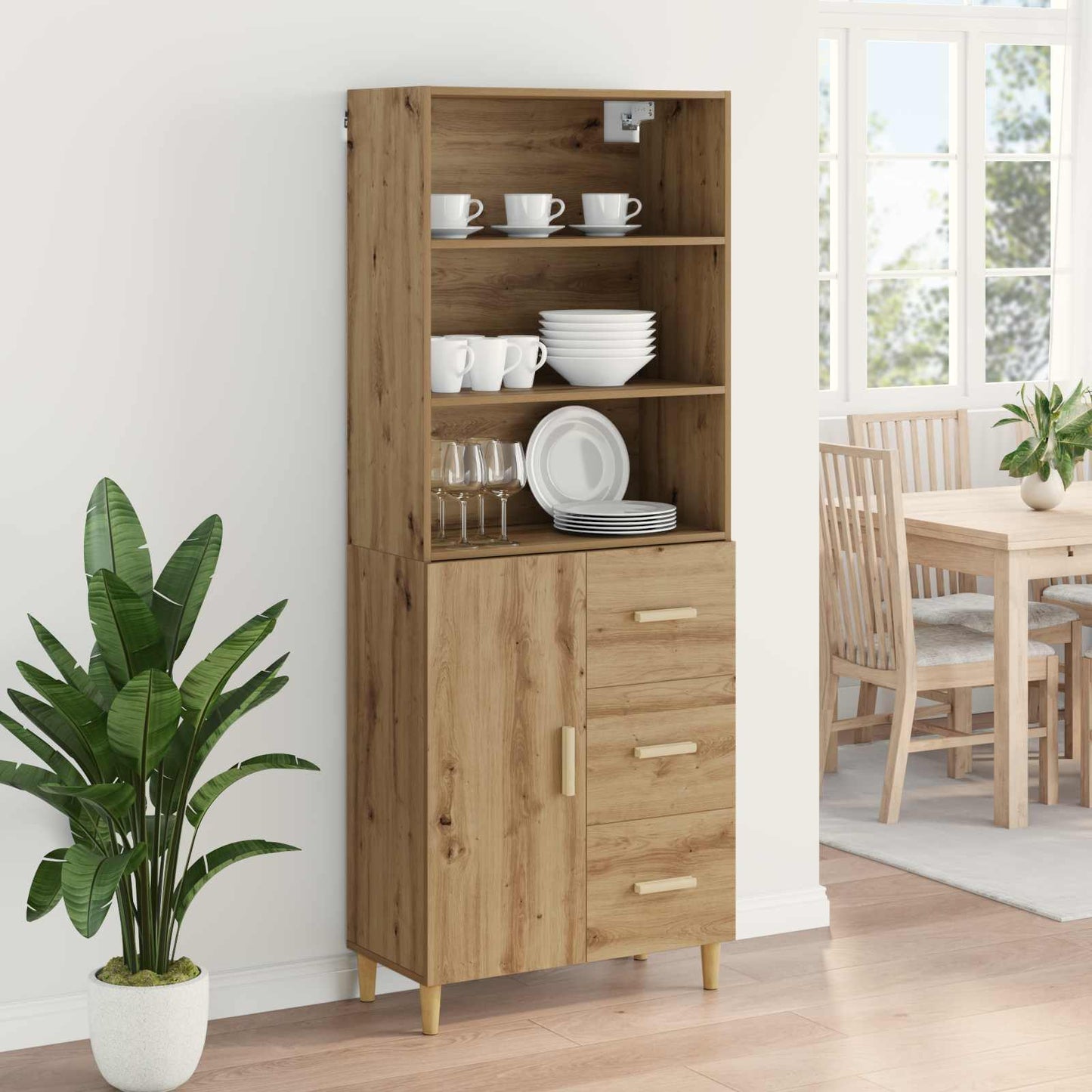 Høyskap Artisan Eik 69,5 x 32,5 x 180 cm Konstruert tre