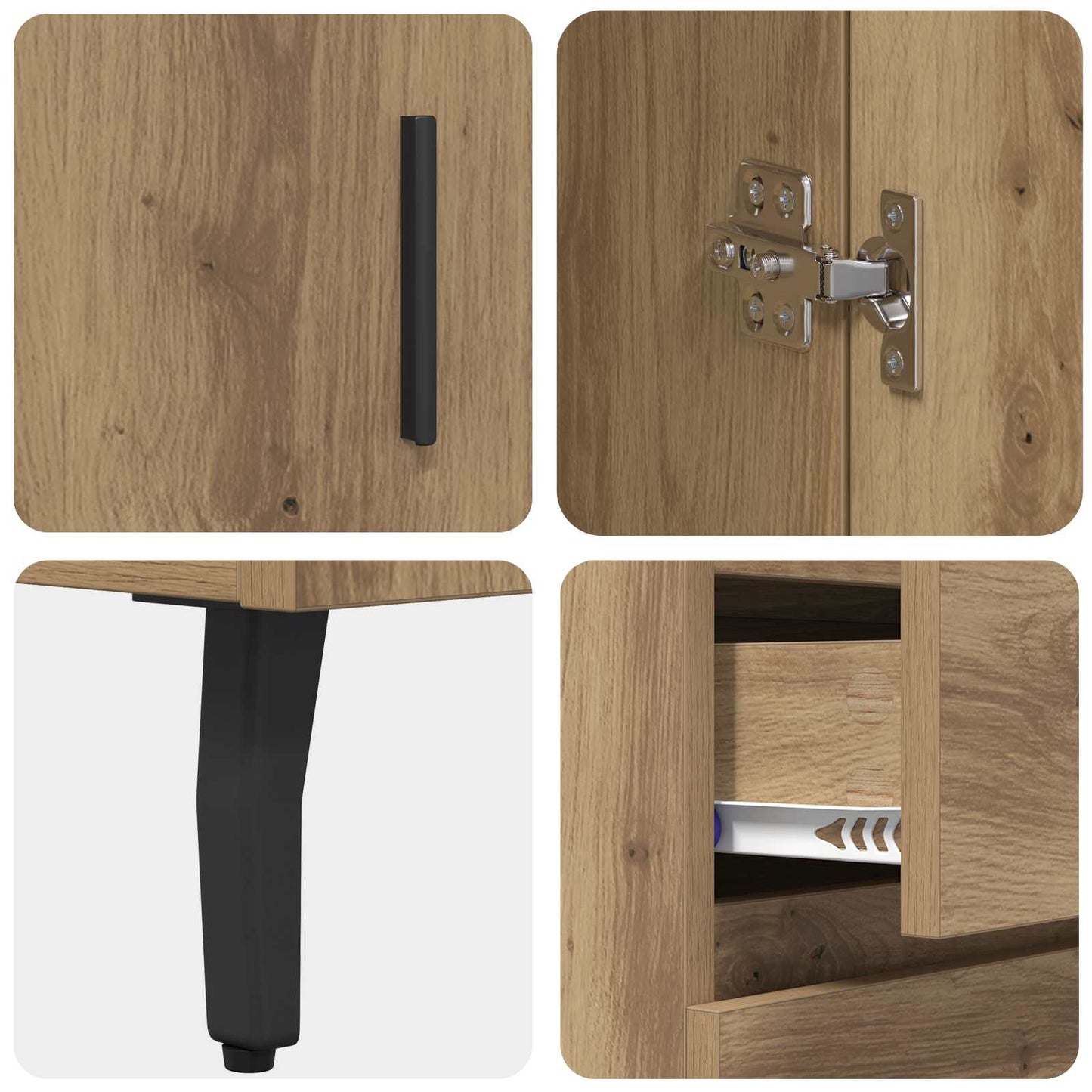 Høyskap 2 pcs Artisan Eik 69,5 x 34 x 180 cm Konstruert tre