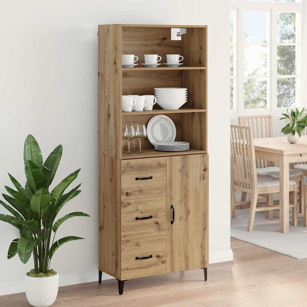 Høyskap med skuff Artisan Eik 69,5 x 34 x 180 cm Konstruert tre