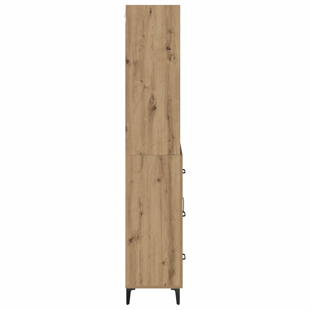 Høyskap med skuff Artisan Eik 69,5 x 34 x 180 cm Konstruert tre