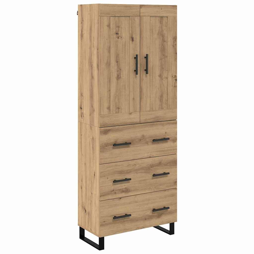Høyskap med skuff Artisan Eik 69,5 x 34 x 180 cm Konstruert tre