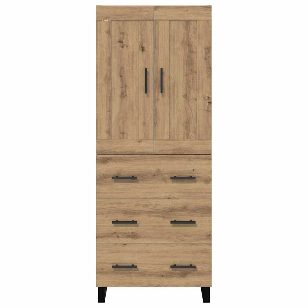Høyskap med skuff Artisan Eik 69,5 x 34 x 180 cm Konstruert tre