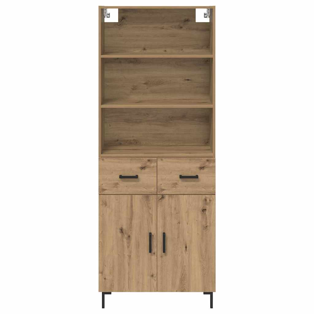 Høyskap med skuff Artisan Eik 69,5 x 34 x 180 cm Konstruert tre