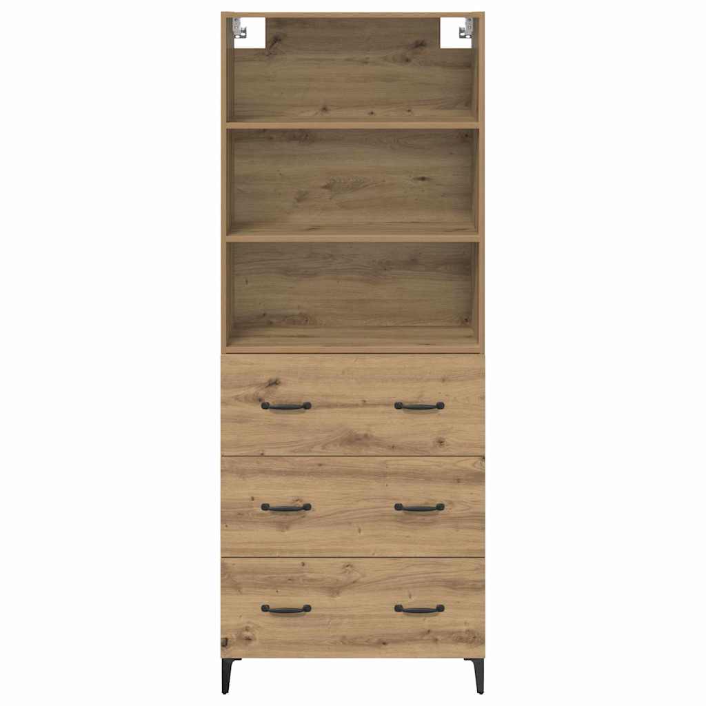 Høyskap med skuff Artisan Eik 69,5 x 34 x 180 cm Konstruert tre