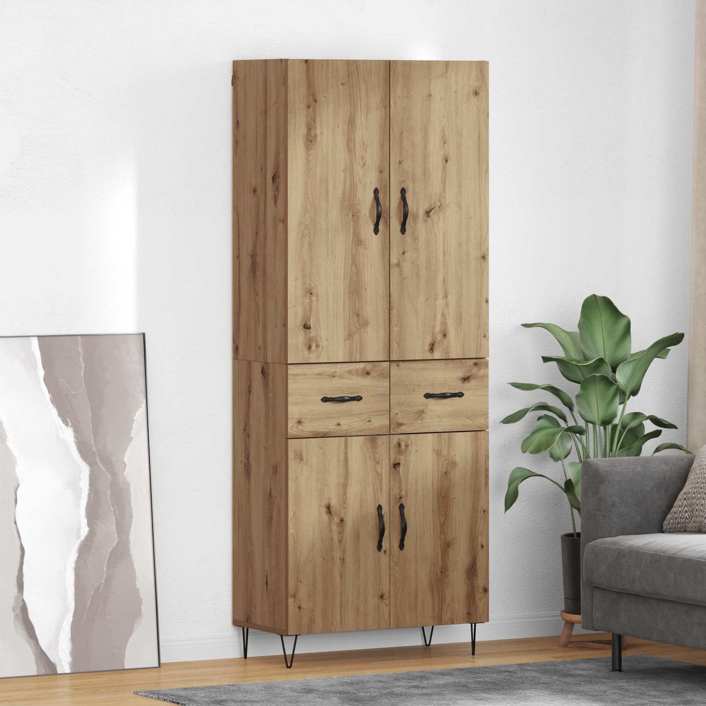 Høyskap 2 pcs Artisan Eik 69,5 x 34 x 180 cm Konstruert tre