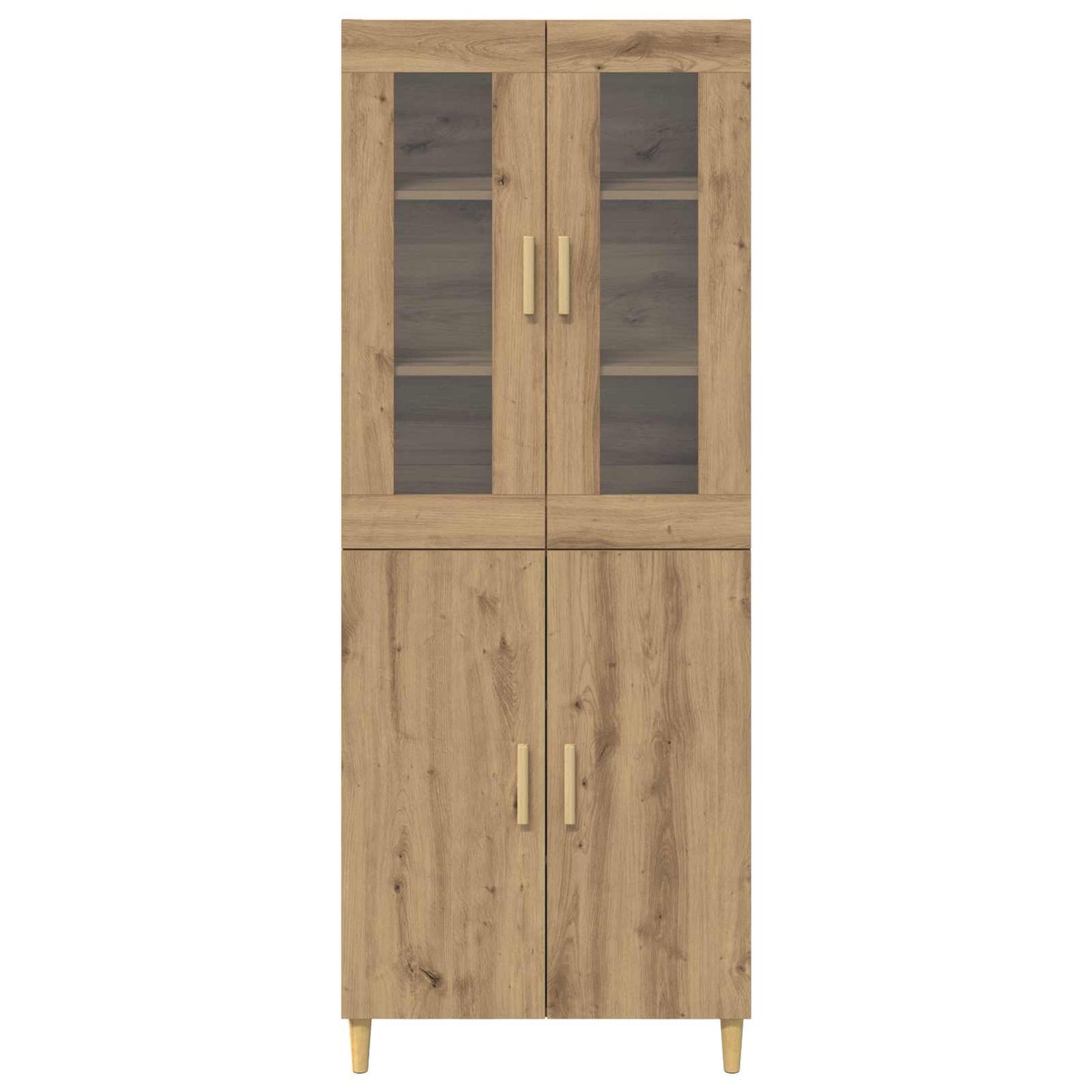 Høyskap Artisan Eik 69,5 x 34 x 180 cm Sponplater og glass