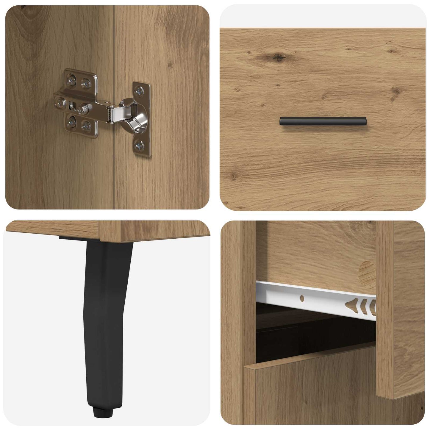 Høyskap 2 pcs Artisan Eik 69,5 x 34 x 180 cm Konstruert tre