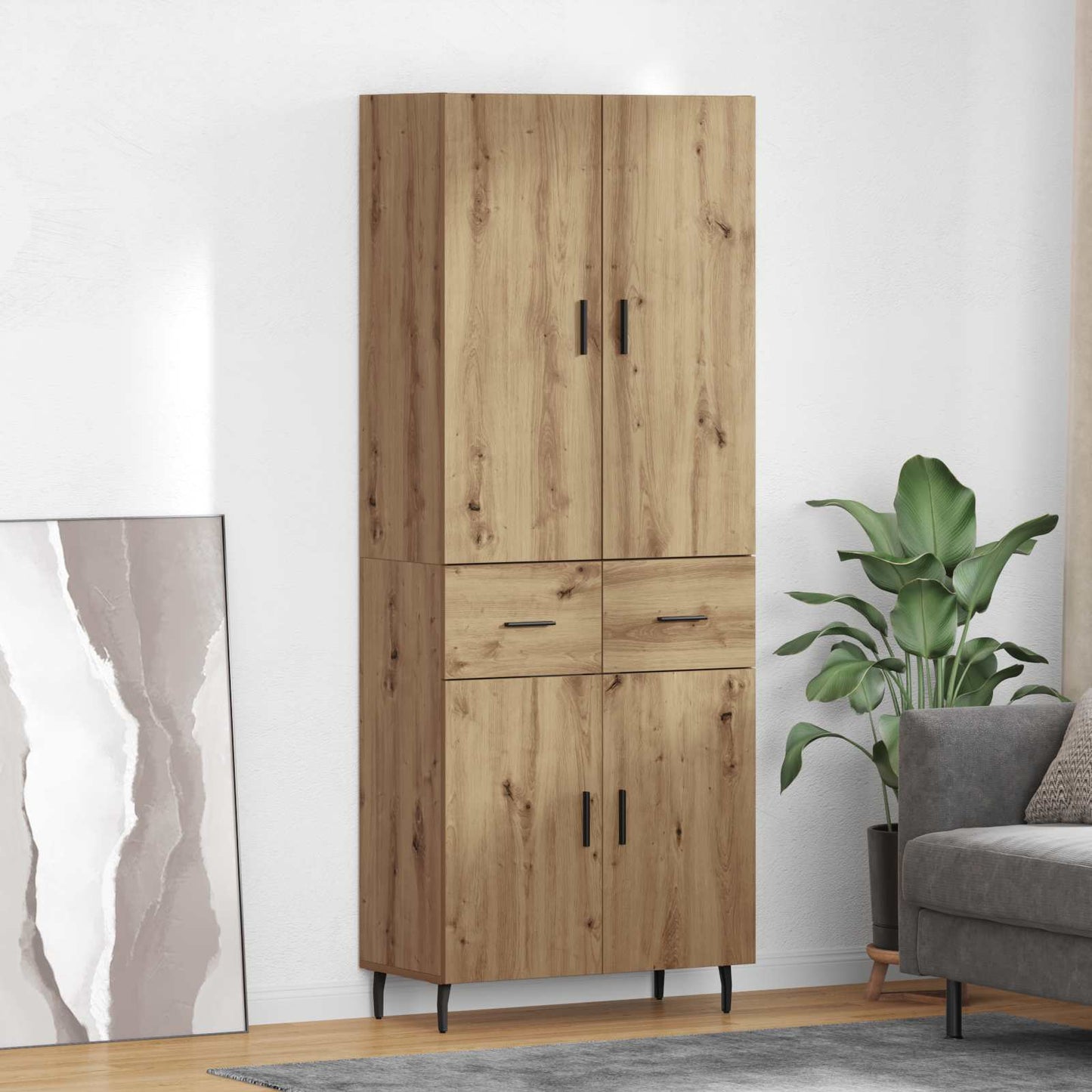 Høyskap 2 pcs Artisan Eik 69,5 x 34 x 180 cm Konstruert tre