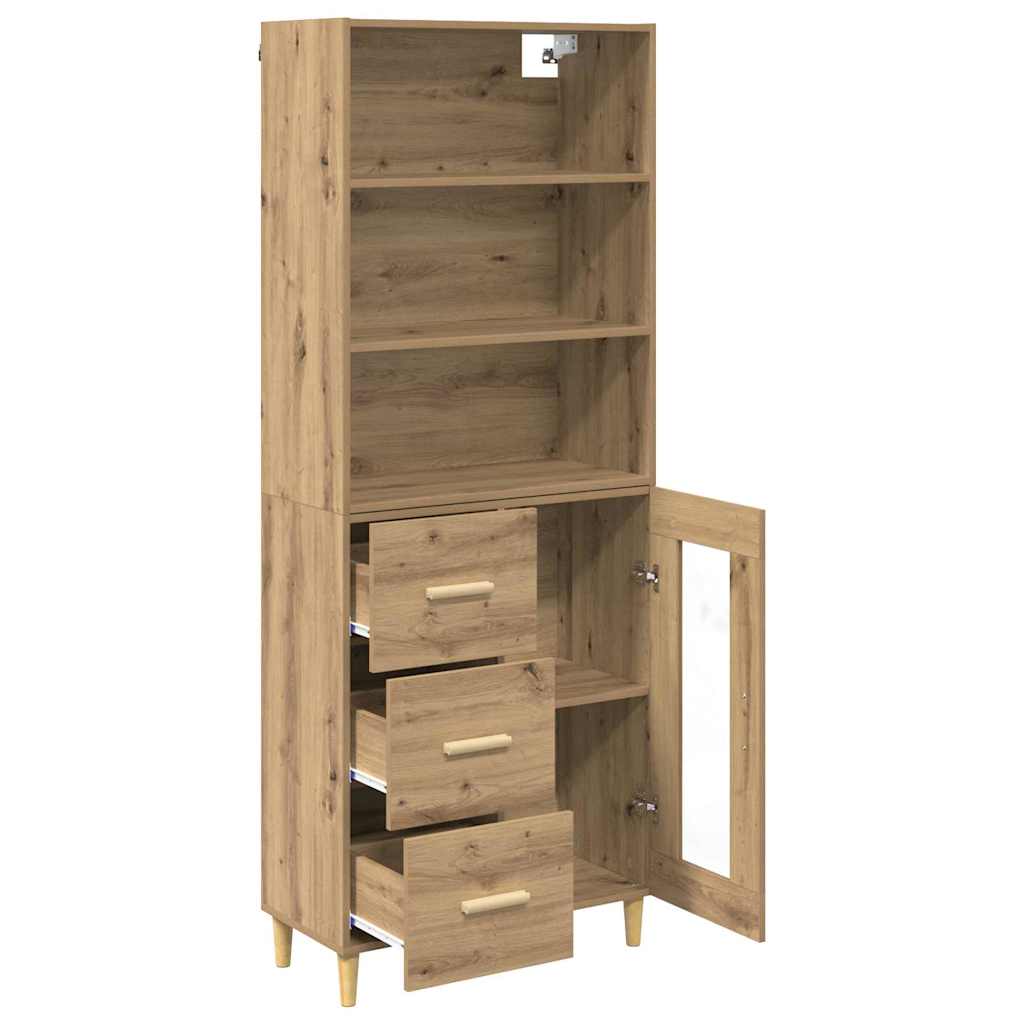 Høyskap med skuff Artisan Eik 69,5 x 34 x 180 cm Konstruert tre