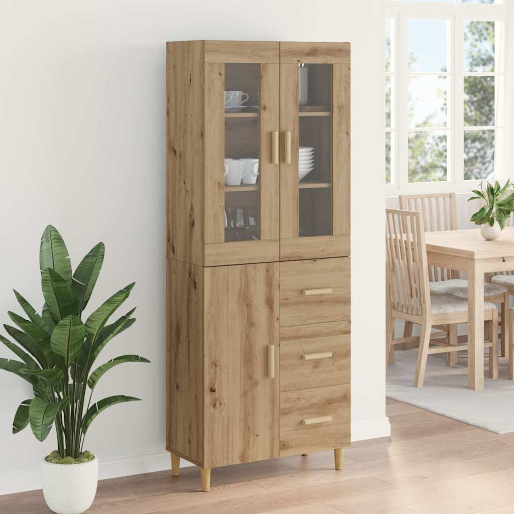 Høyskap med skuff Artisan Eik 69,5 x 34 x 180 cm Konstruert tre