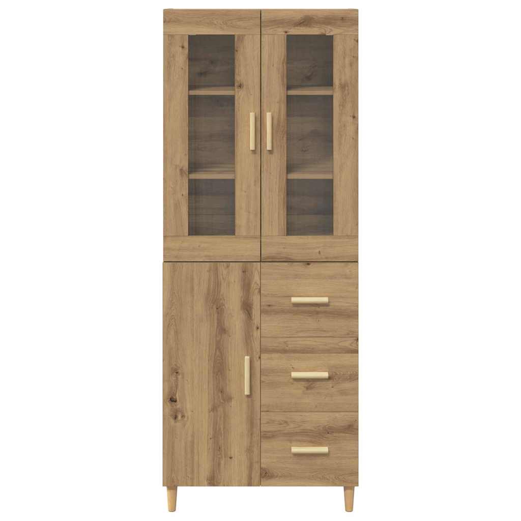 Høyskap med skuff Artisan Eik 69,5 x 34 x 180 cm Konstruert tre