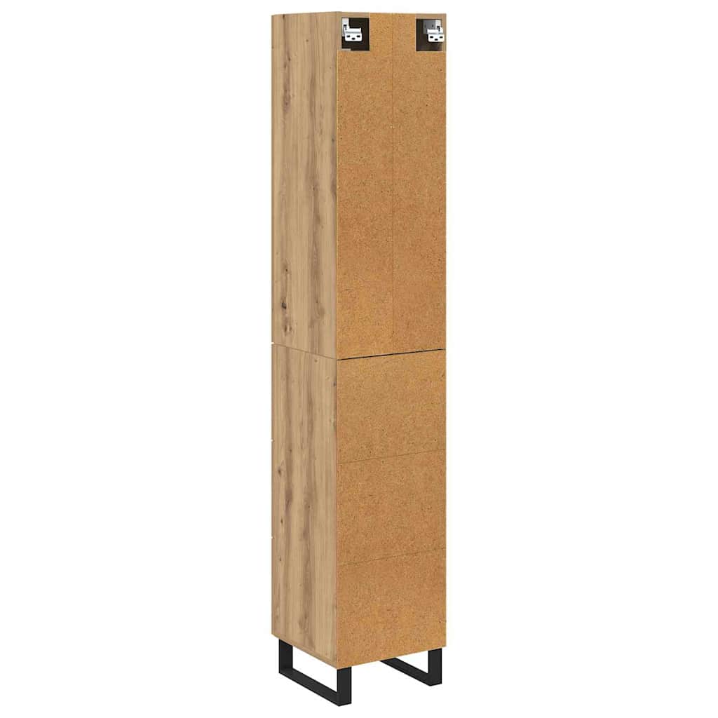 Høyskap med skuff Artisan Eik 34,5 x 34 x 180 cm Konstruert tre