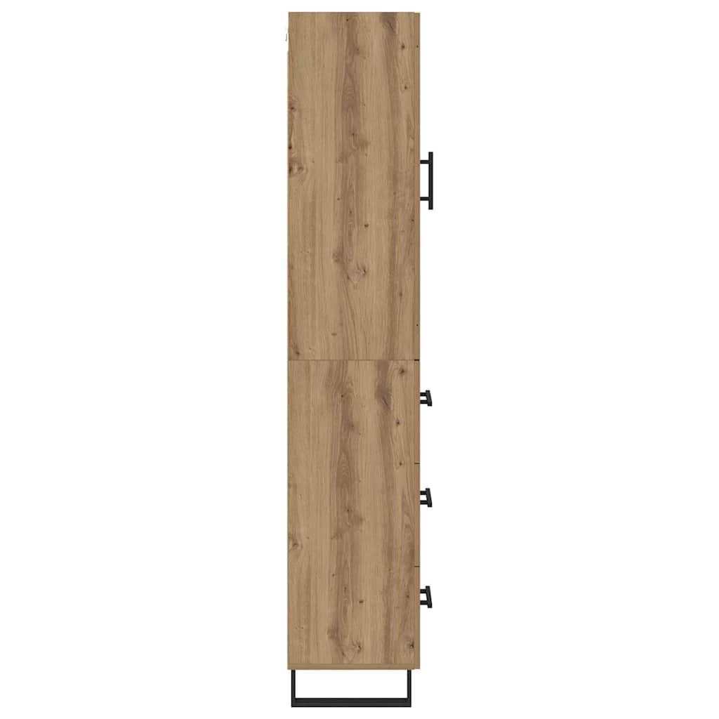 Høyskap med skuff Artisan Eik 34,5 x 34 x 180 cm Konstruert tre