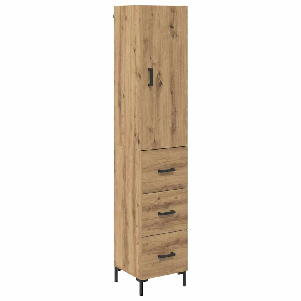 Høyskap med skuff Artisan Eik 69,5 x 34 x 180 cm Konstruert tre