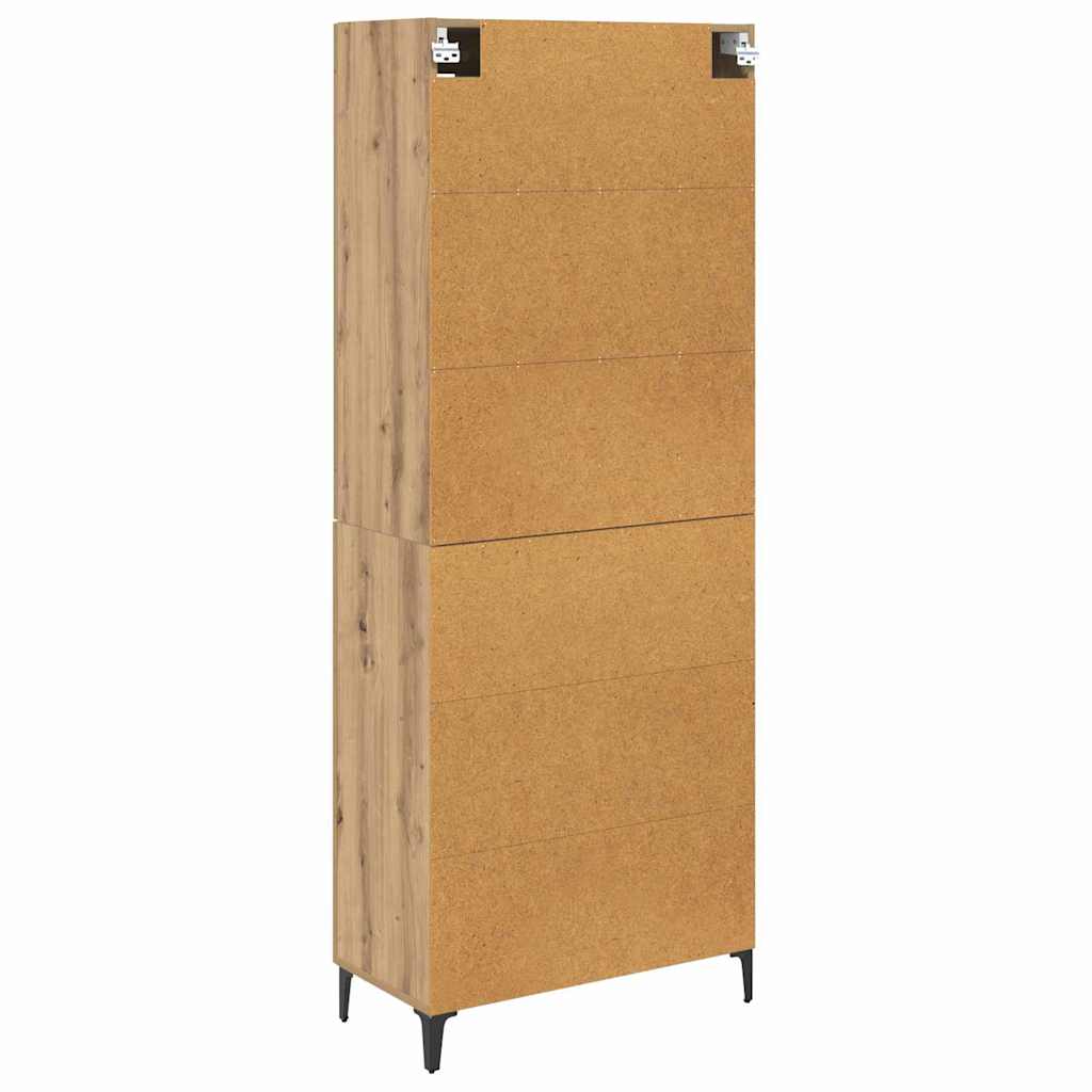 Høyskap med skuff Artisan Eik 69,5 x 34 x 180 cm Konstruert tre vidaXL