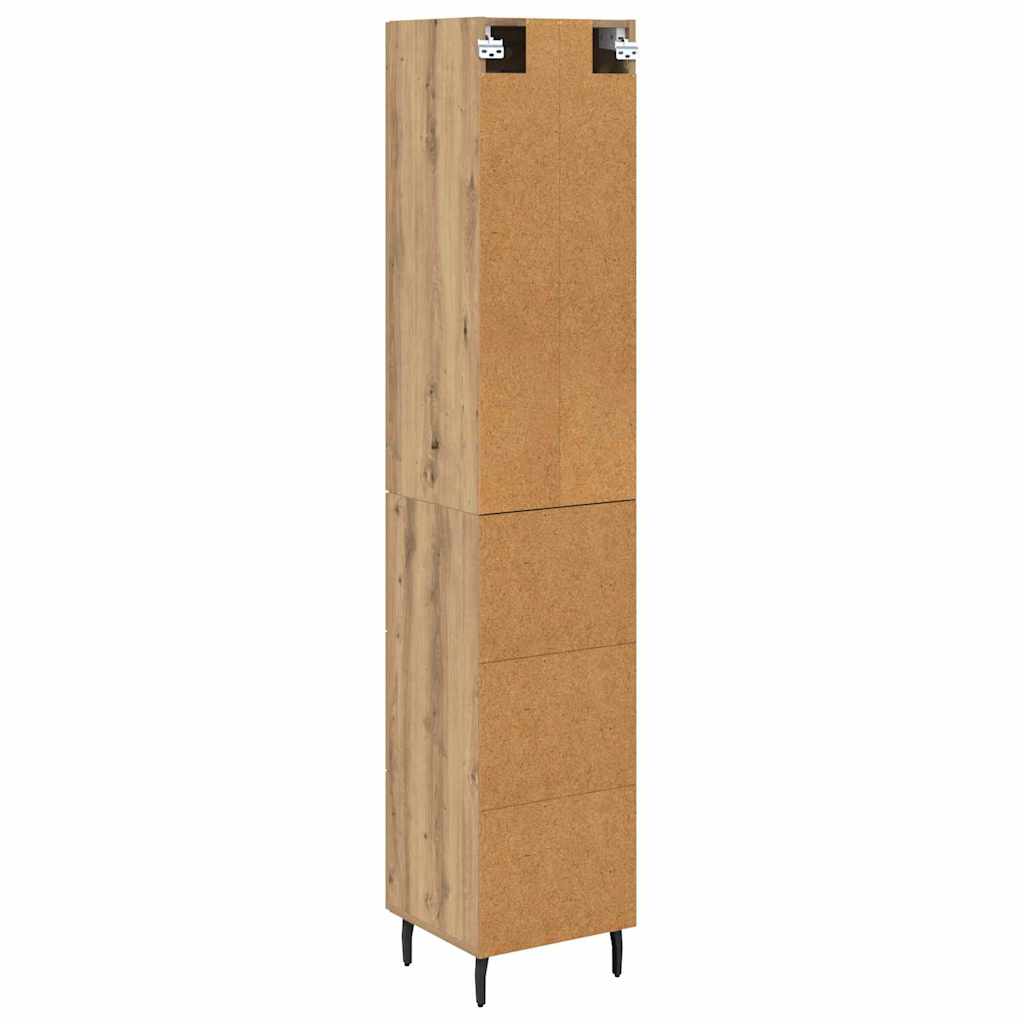 Høyskap med skuff Artisan Eik 34,5 x 34 x 180 cm Konstruert tre
