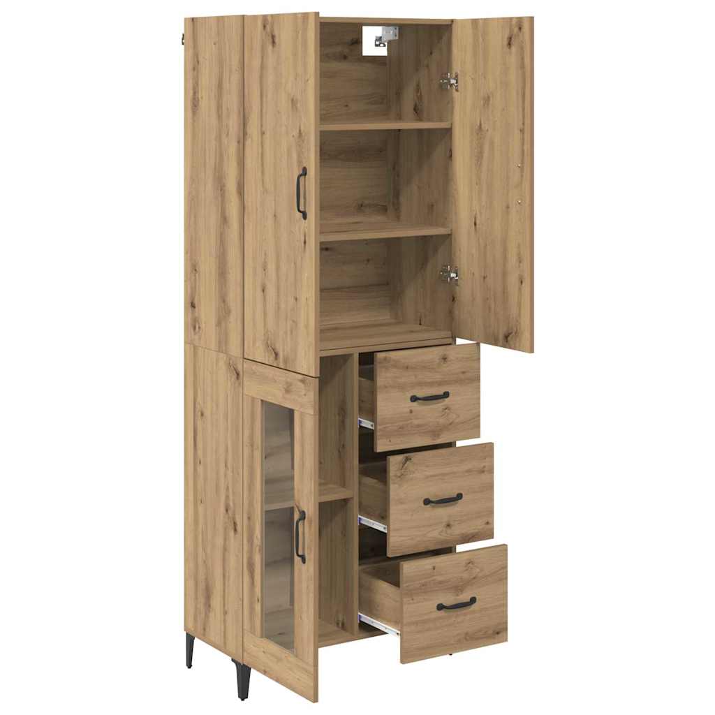 Høyskap med skuff Artisan Eik 69,5 x 34 x 180 cm Konstruert tre