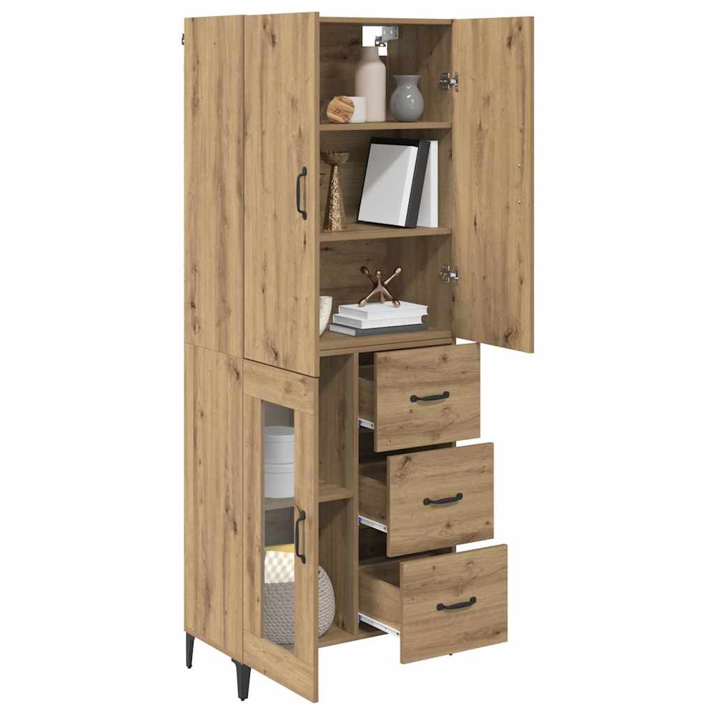 Høyskap med skuff Artisan Eik 69,5 x 34 x 180 cm Konstruert tre