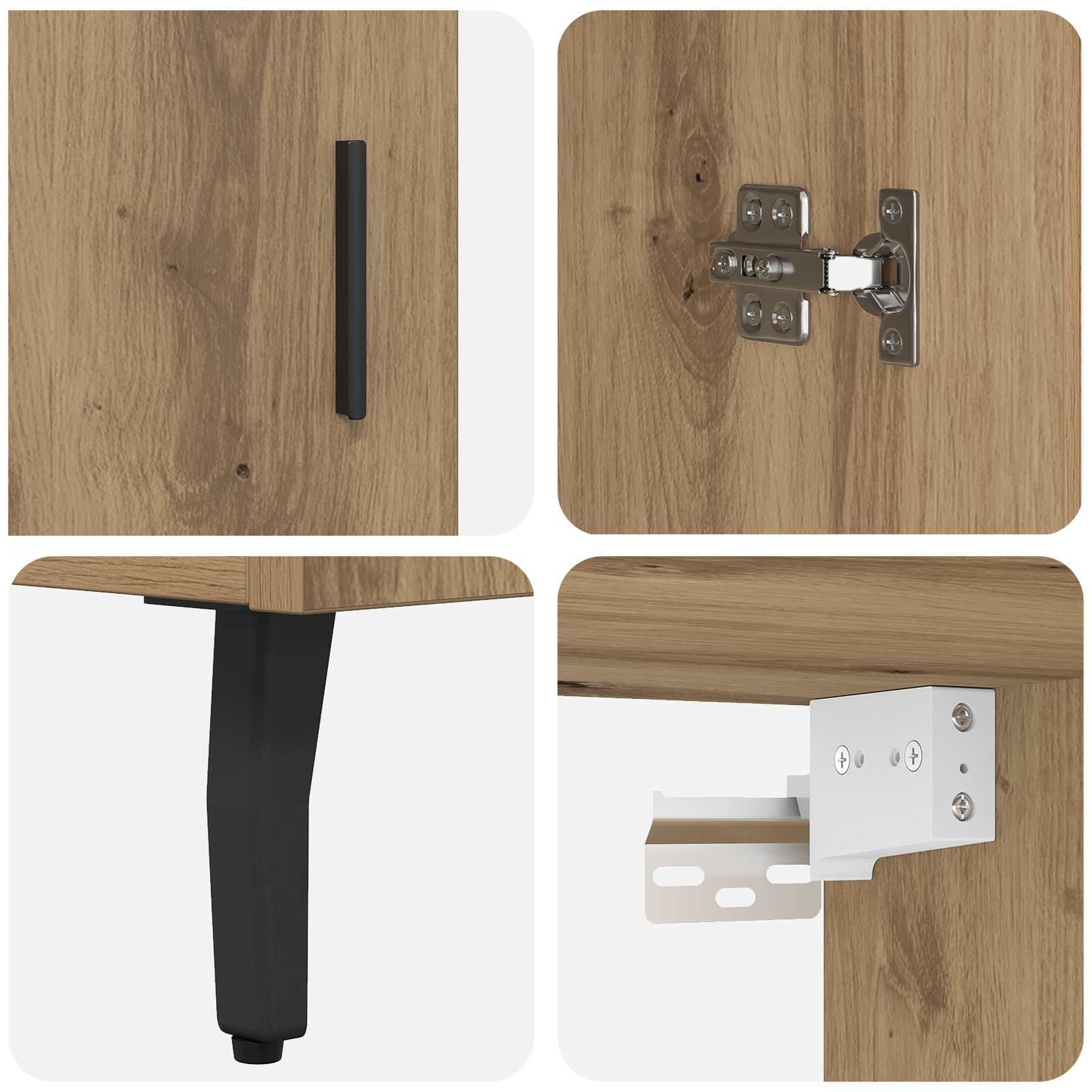 Høyskap 2 pcs Artisan Eik Konstruert tre