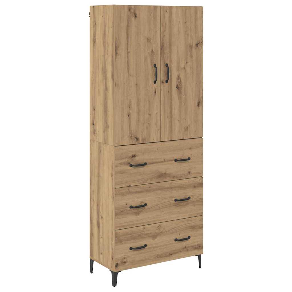 Høyskap med skuff Artisan Eik 69,5 x 34 x 180 cm Konstruert tre