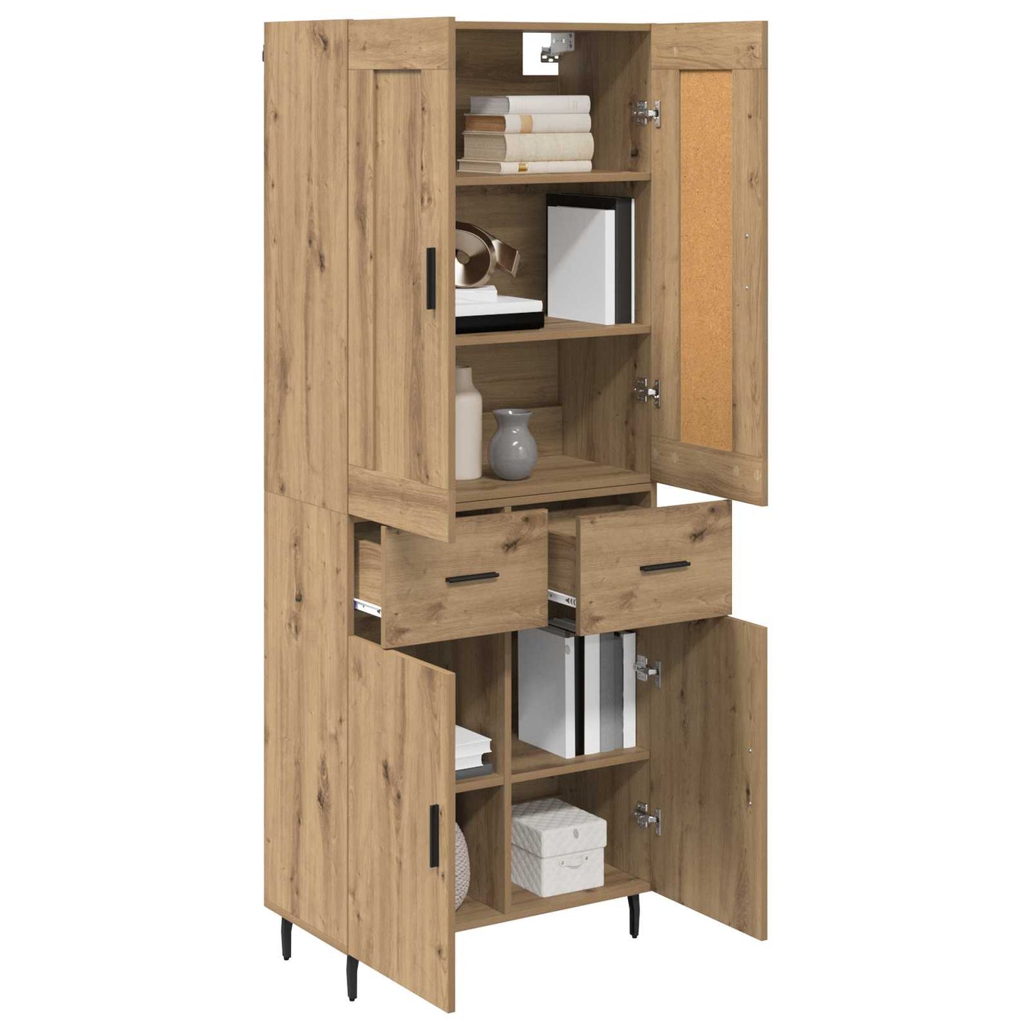 Høyskap 2 pcs Artisan Eik 69,5 x 34 x 180 cm Konstruert tre