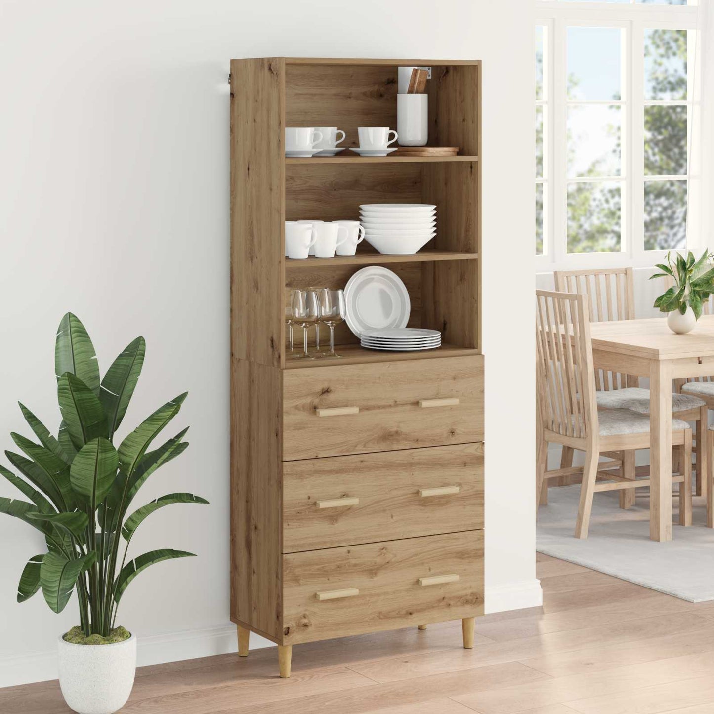 Høyskap Artisan Eik 69,5 x 32,5 x 180 cm Konstruert tre