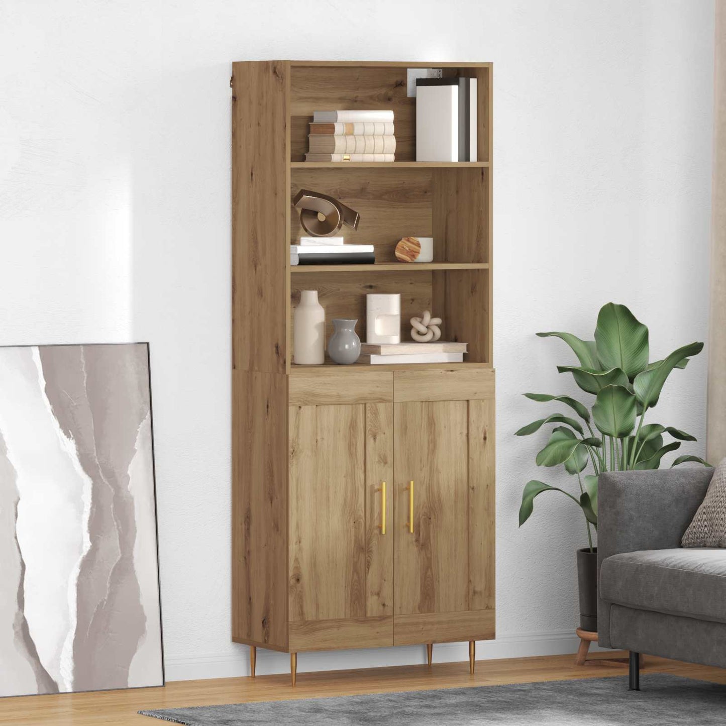 Høyskap Artisan Eik 69,5 x 34 x 180 cm Konstruert tre