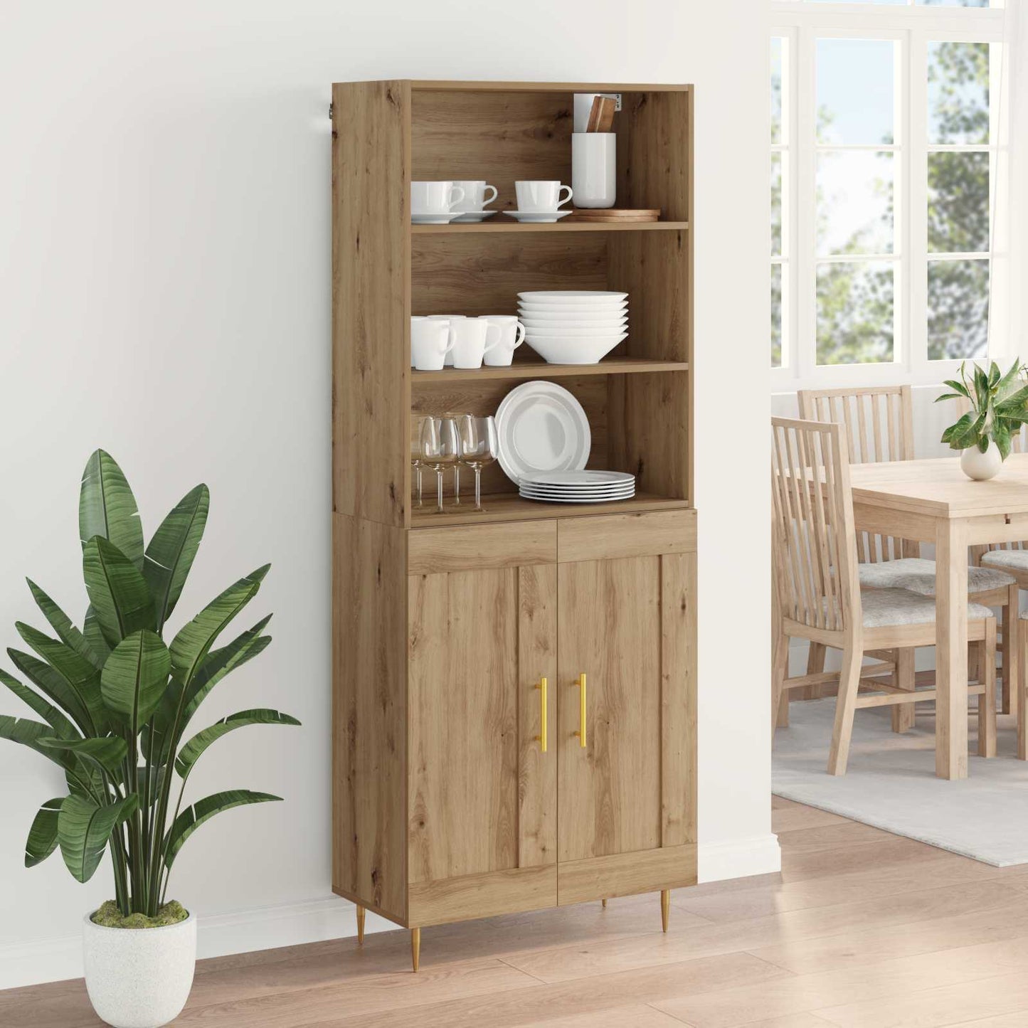 Høyskap Artisan Eik 69,5 x 34 x 180 cm Konstruert tre