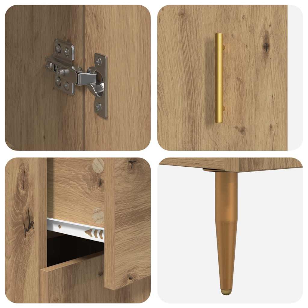 Høyskap 2 pcs Artisan Eik 69,5 x 34 x 180 cm Konstruert tre