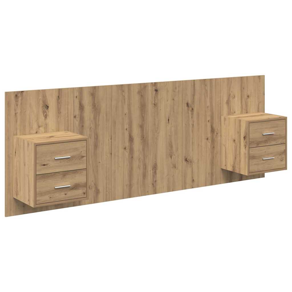 Hodegjerde Med Skap 3 pcs Artisan Eik Konstruert tre