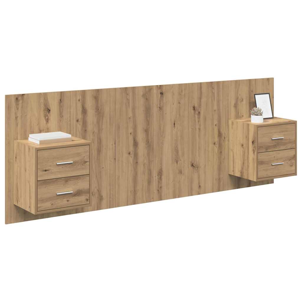 Hodegjerde Med Skap 3 pcs Artisan Eik Konstruert tre