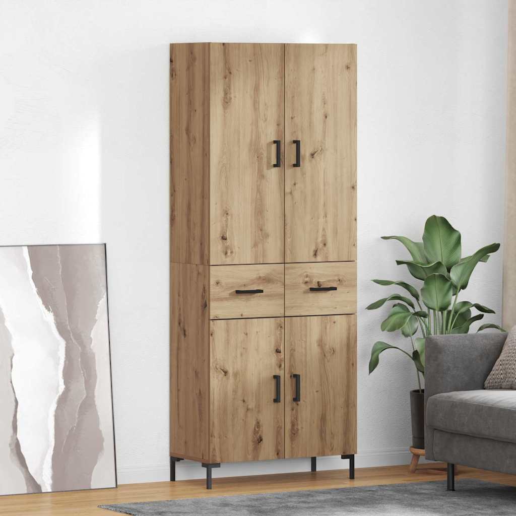 Høyskap med skuff Artisan Eik 69,5 x 34 x 180 cm Konstruert tre