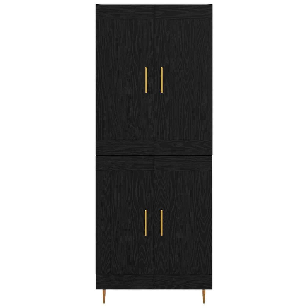 Høyskap Svart Eik 69,5 x 34 x 180 cm Konstruert tre